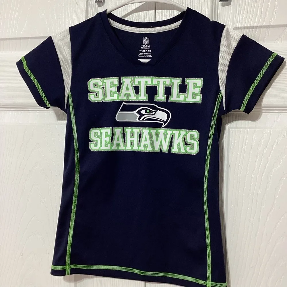 Seahawks Team Apparel Sparkly Shirt Girls Juniors Size S
